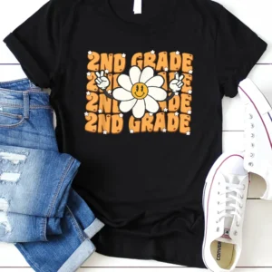 Groovy Second Grade Vibes Peace Retro 2nd grade Teachers T Shirt