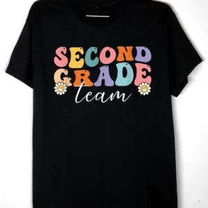 Second Grade Team Retro Groovy 2nd Grade Back To School T Shirt